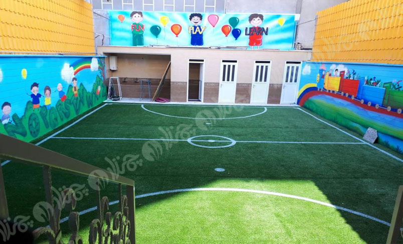 چمن مصنوعی حیاط مدرسه احسان تهرانپارس
