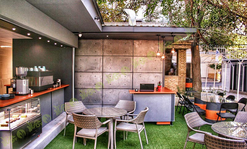 پروژه چمن مصنوعی کافه فضای باز شهر کتاب