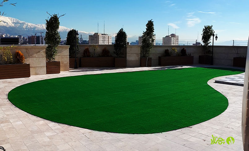 پروژه چمن مصنوعی زمین گلف روف گارن در درکه